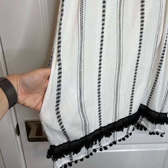 TULAROSA Dress Womens Small Revolve Black White Stripe Tassels - Picture 6 of 6